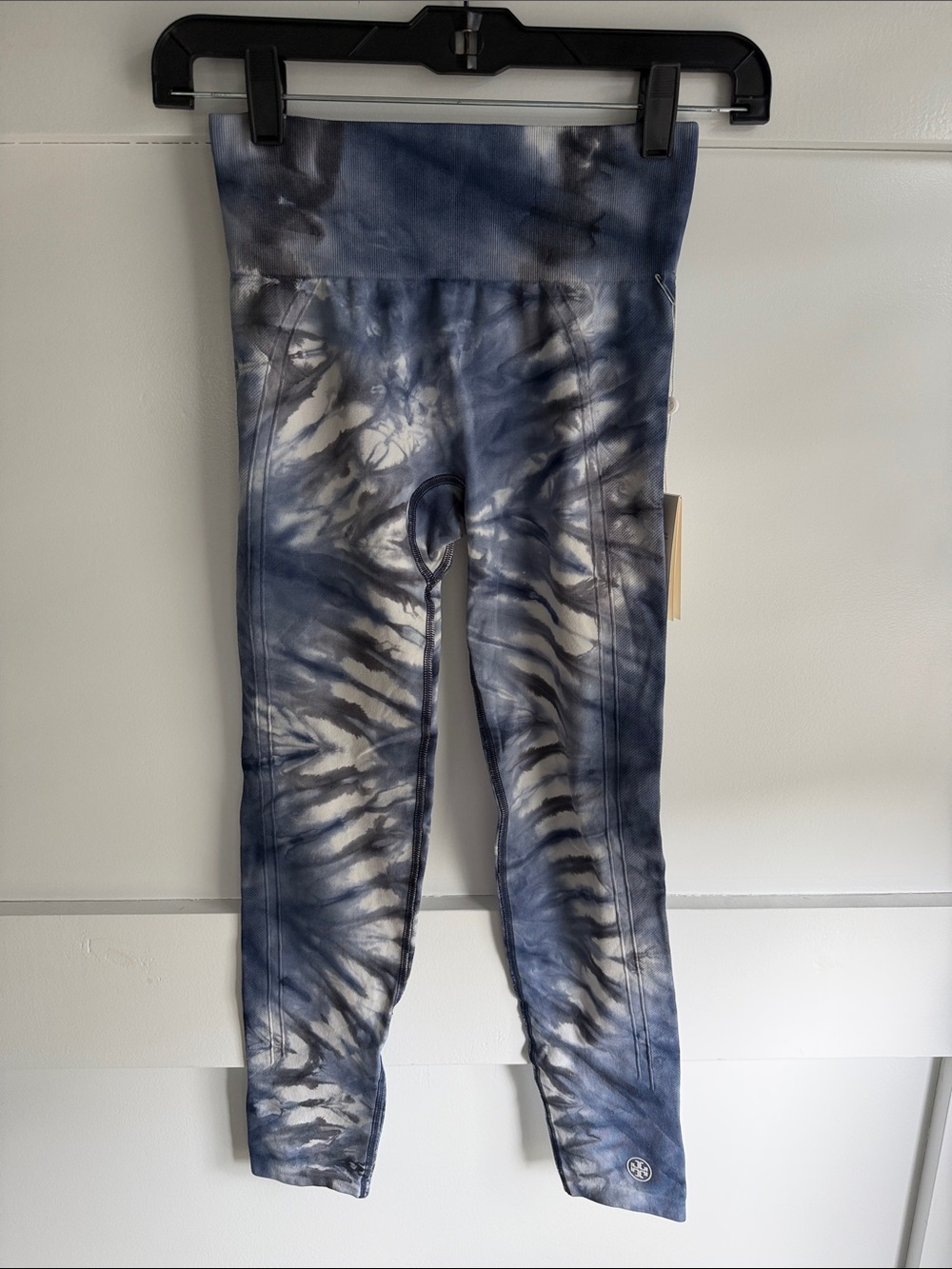 Tory Burch Blue and White Tie-Dye High-Waist Leggings